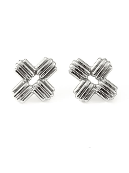 Cross Earrings Titanium Steel Rhinestone Cross Vintage Stud Earring