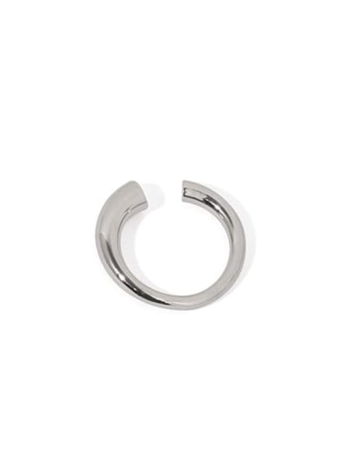 Platinum Brass Smooth Irregular Minimalist Midi Ring