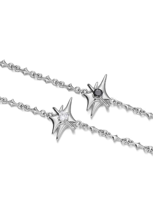 TINGS Brass Cubic Zirconia Star Dainty Link Bracelet 2
