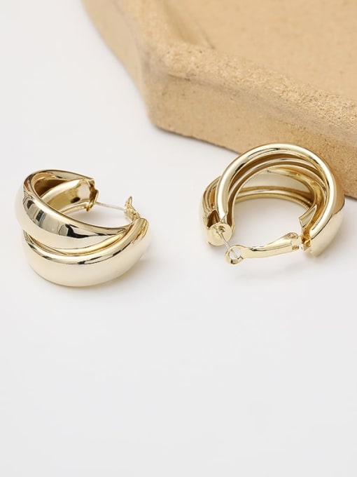 14K  gold Copper Geometric Vintage Drop Trend Korean Fashion Earring