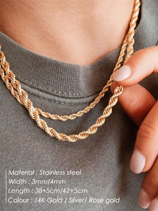 Desoto Stainless steel Irregular Minimalist Multi Strand Necklace 3