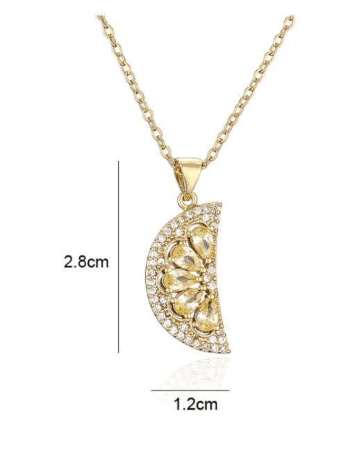 AOG Brass Cubic Zirconia Water Drop Vintage Half moon Pendant Necklace 2
