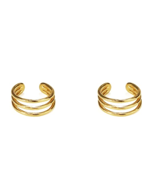 TINGS Brass Irregular  line Minimalist Clip Earring Single 4