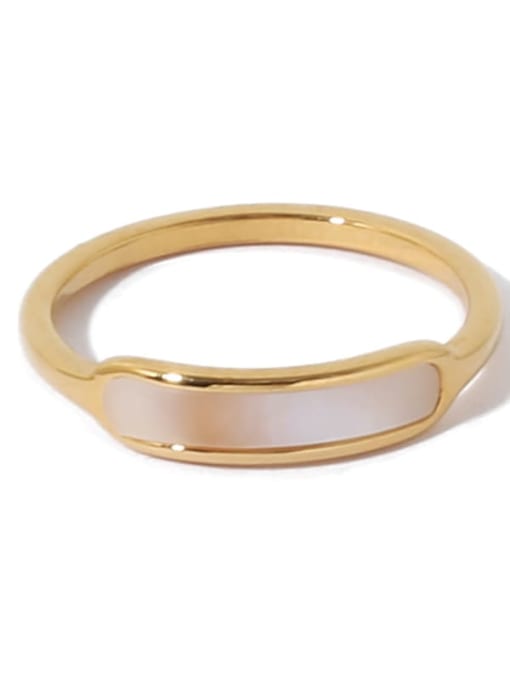 golden Brass Shell Geometric Minimalist Midi Ring