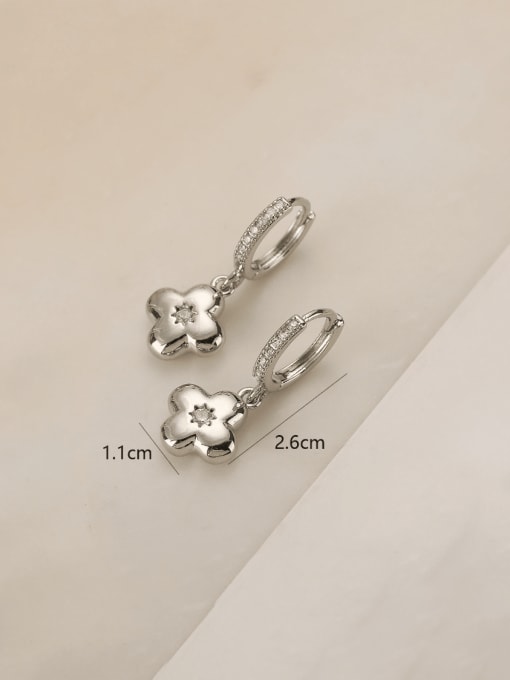 AOG Brass Flower Hip Hop Huggie Earring 2