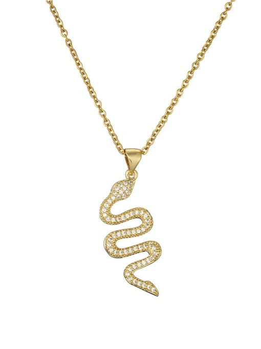 20296 Brass Snake Vintage Necklace