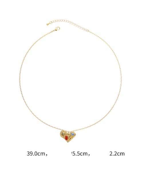Love Necklace Brass Cubic Zirconia Heart Dainty Necklace