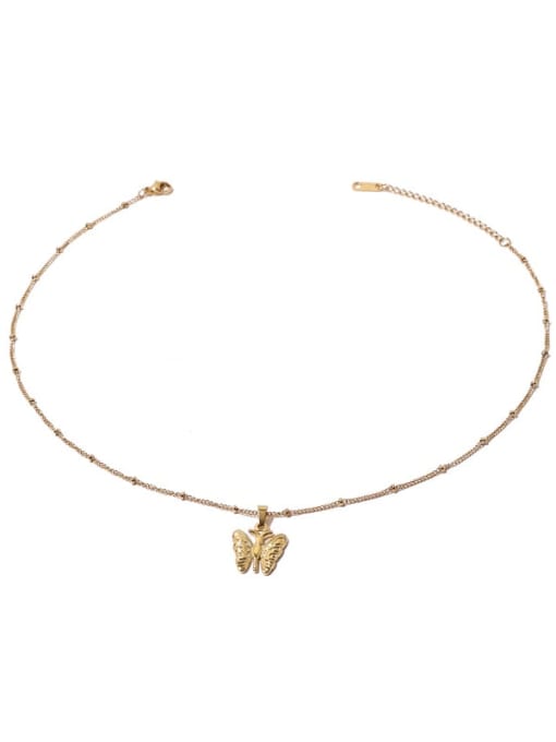 golden Stainless steel Butterfly Vintage Necklace