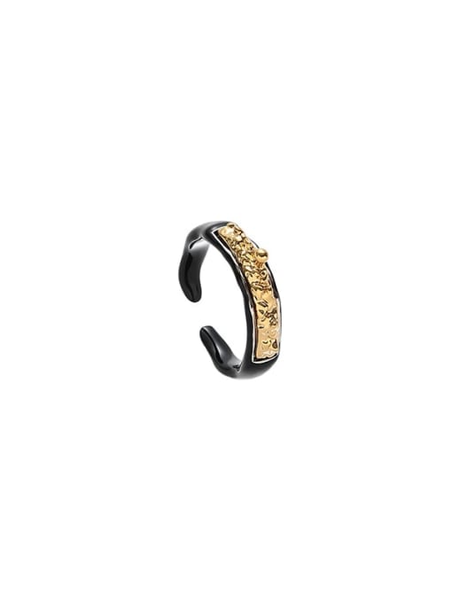 ring Brass Enamel Geometric Minimalist Band Ring