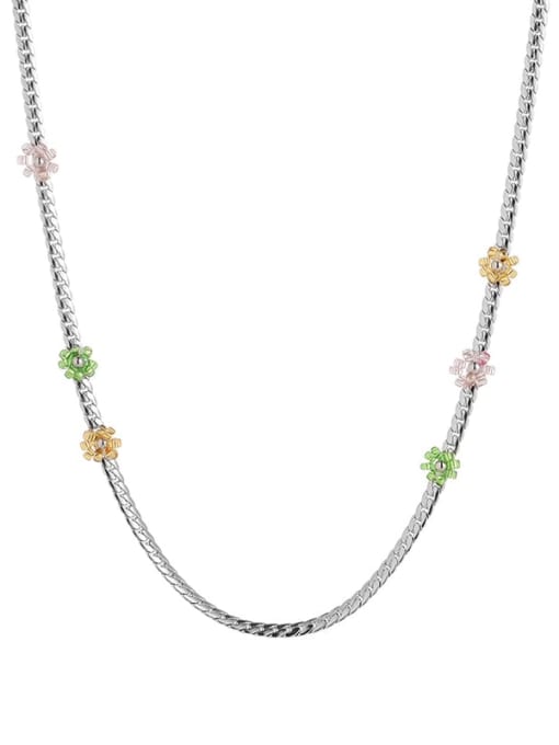 TINGS Brass MGB beads Flower Minimalist Necklace 2