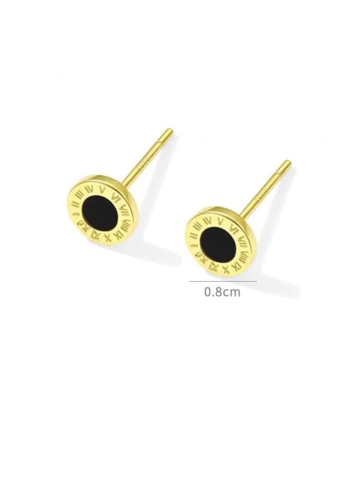 YOUH Brass Enamel Round Minimalist Stud Earring 2