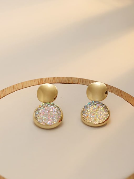 HYACINTH Copper Imitation pearls Geometric Minimalist Stud Trend Korean Fashion Earring 2