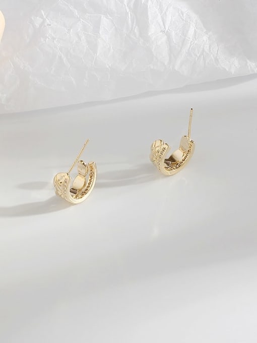 gold Copper Irregular Minimalist Stud Trend Korean Fashion Earring