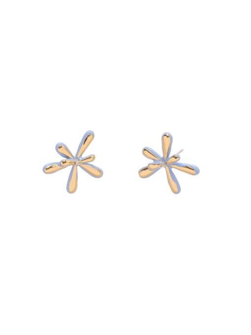 Five Color Brass Enamel Flower Cute Stud Earring 3