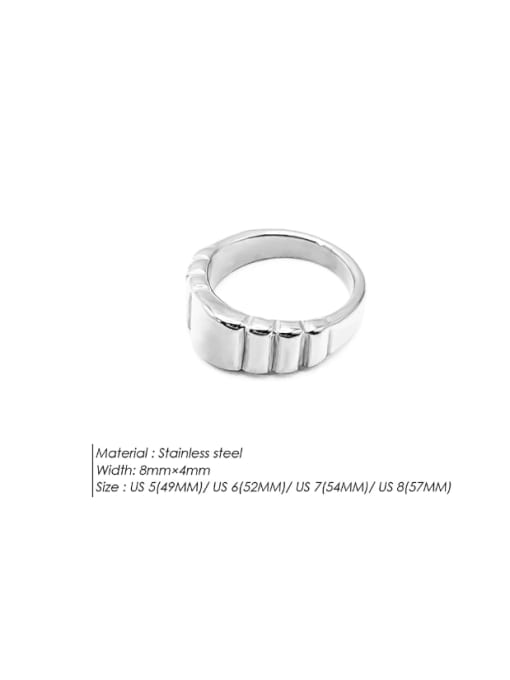 TR18930 steel color Stainless steel Geometric Vintage Band Ring