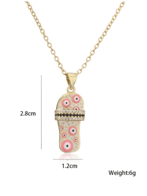 AOG Brass Cubic Zirconia Irregular Vintage Shoe Pendant Necklace 2