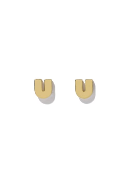 ACCA Brass Letter U Shape Minimalist Stud Earring( Single-Only One) 0