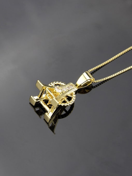 renchi Brass Cubic Zirconia  Ethnic  Eiffel Tower pendant Necklace 2