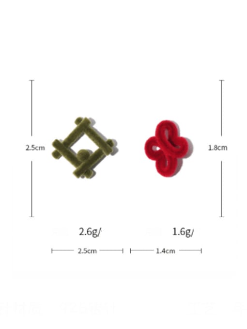 Five Color Brass Geometric Cute Stud Earring 4