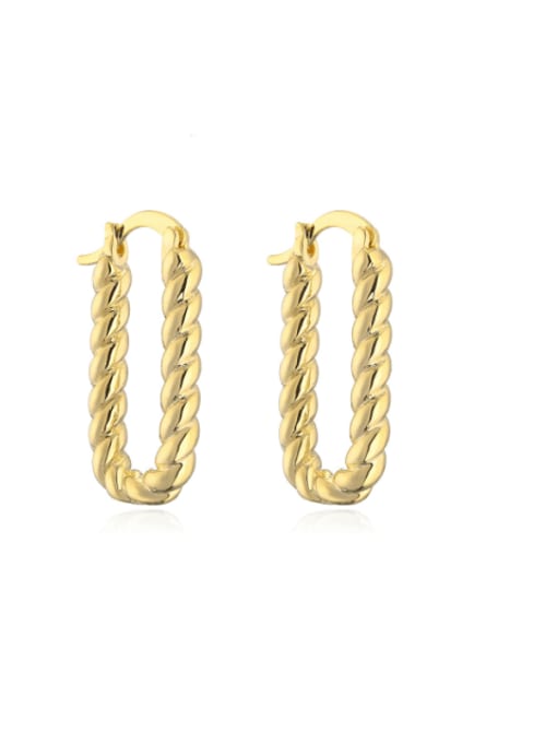 41775 Brass Geometric Vintage Stud Earring