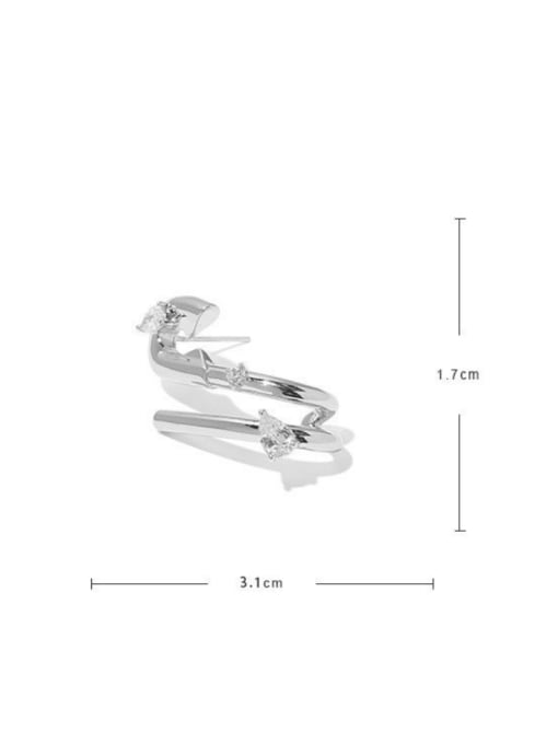 ACCA Brass Cubic Zirconia Irregular Minimalist Single Earring(Single-Only One) 2