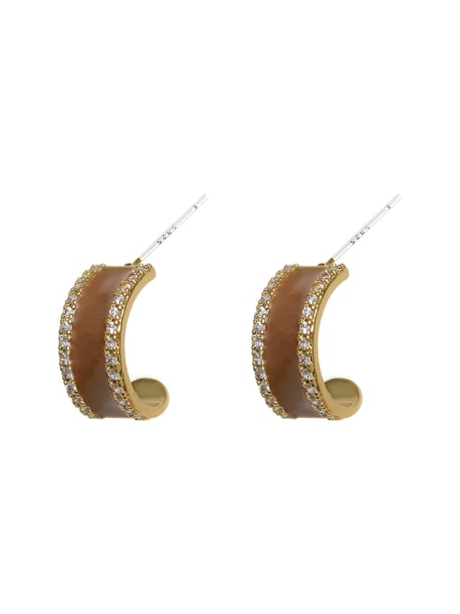 HYACINTH Brass Enamel Geometric Minimalist Stud Earring 0