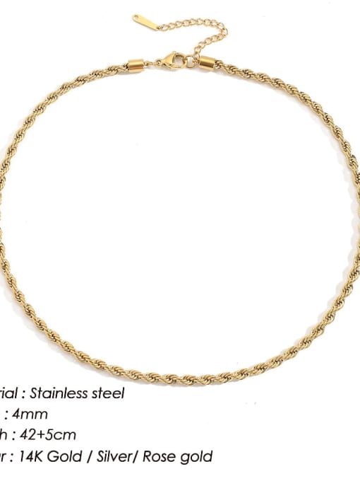 Desoto Stainless steel Irregular Minimalist Multi Strand Necklace 3