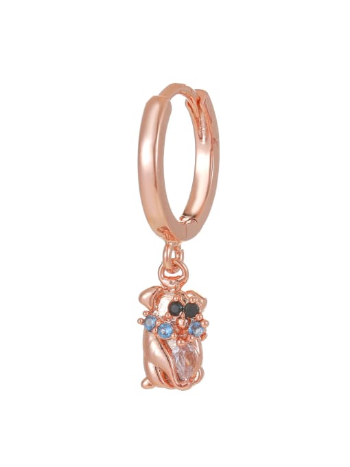 EK00226 Rose Gold Brass Cubic Zirconia Animal Cute Single Earring( Single-Only One)