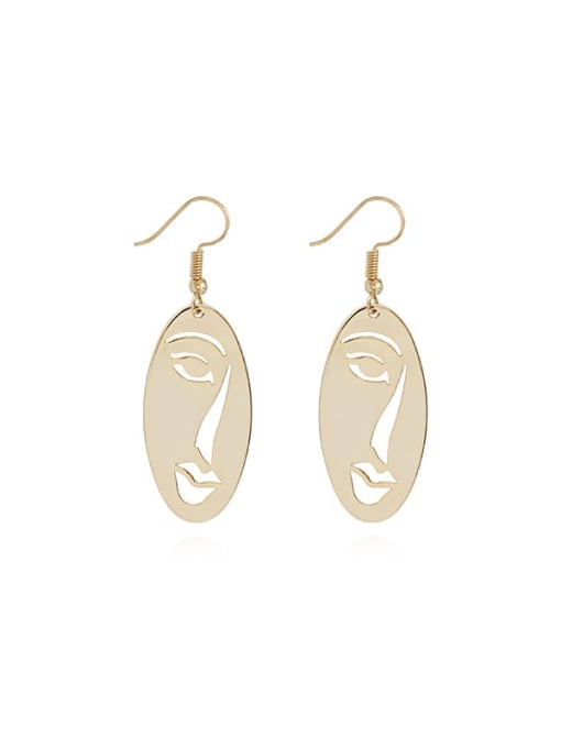 HYACINTH Copper Ethnic Minimalist face abstract Hook Trend Korean Fashion Earring 0