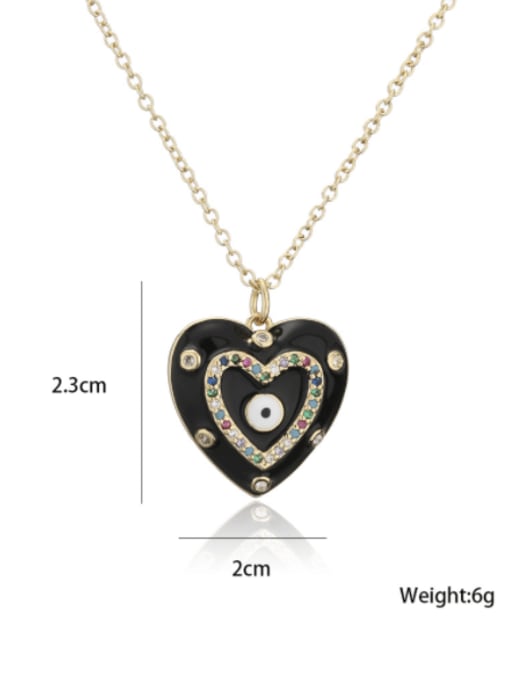 AOG Brass Enamel Vintage Heart  Pendant Necklace 1