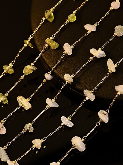 ACCA Brass Natural Stone Minimalist Irregular  Bracelet and Necklace Set 2