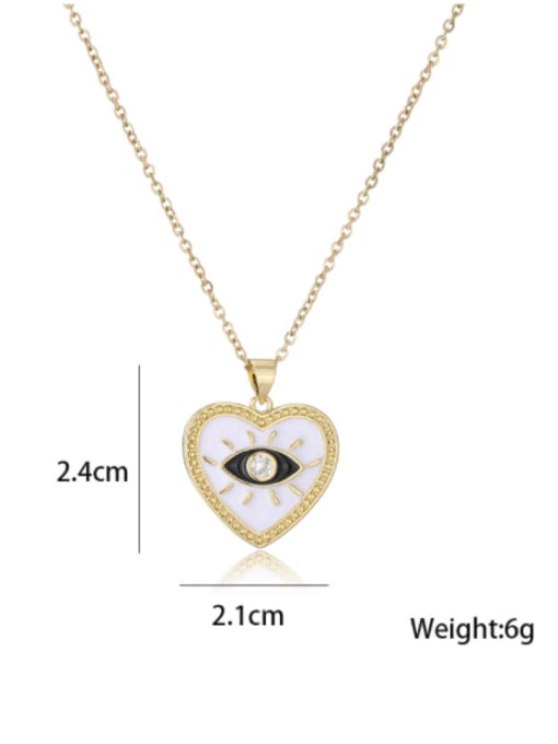 AOG Brass Cubic Zirconia Enamel  Minimalist Heart Pendant Necklace 2