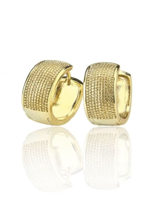 gold-plated Brass Cubic Zirconia Round Minimalist Earring