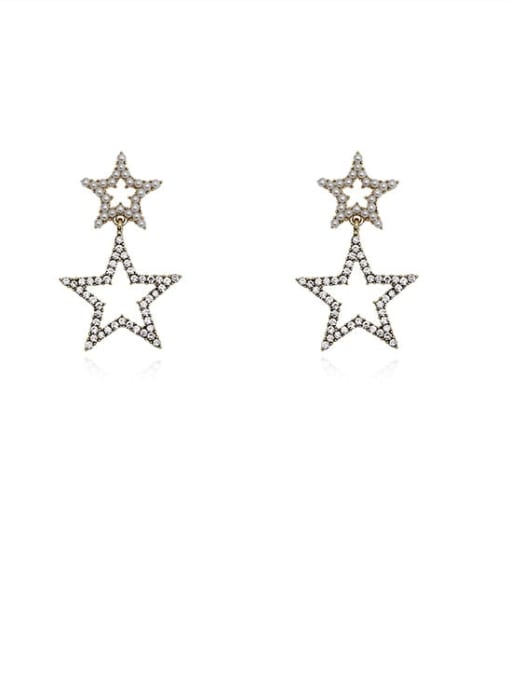 HYACINTH Copper Cubic Zirconia Star Dainty Drop Trend Korean Fashion Earring 0