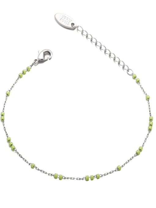 TINGS Brass Glass Stone Minimalist Geometric Bracelet and Necklace Set 4