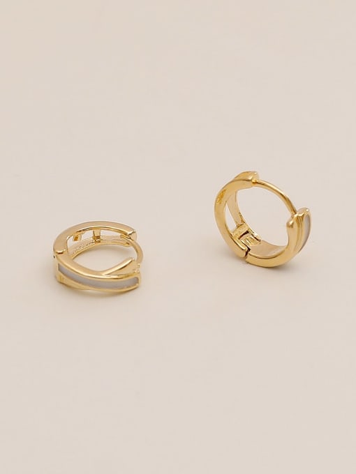 HYACINTH Brass Cubic Zirconia Geometric Minimalist Huggie Trend Korean Fashion Earring 3