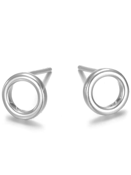 Steel color Stainless steel Round Minimalist Stud Earring