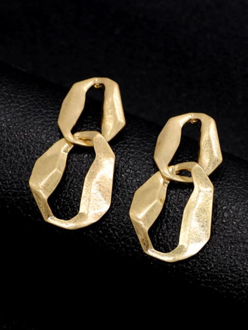 HYACINTH Copper Vintage Diamond Fashion Simple 8 Drop Trend Korean Fashion Earring 0