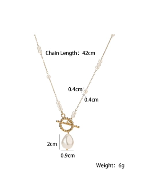 AOG Stainless steel Imitation Pearl Geometric Minimalist Necklace 1