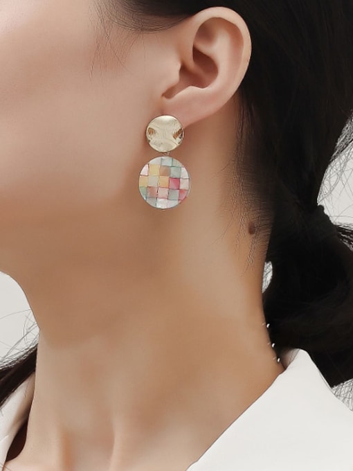 HYACINTH Copper  Round Minimalist Stud Trend Korean Fashion Earring 1