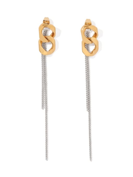 ACCA Brass geometry  Tassel Vintage Threader Earring 0