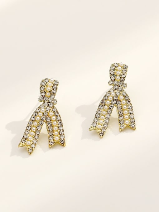 14k Gold Brass Cubic Zirconia Geometric Hip Hop Drop Trend Korean Fashion Earring
