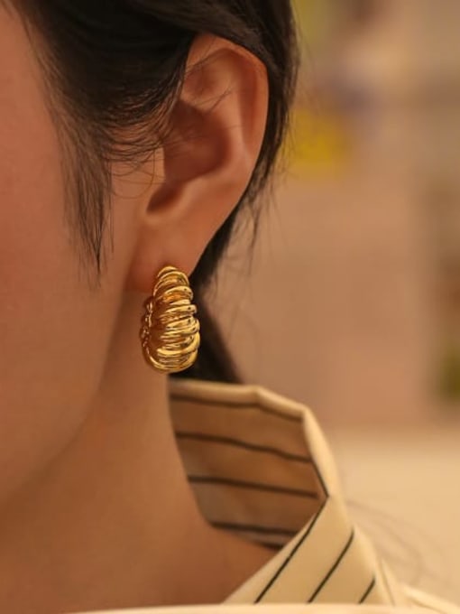 ACCA Brass Twist  Geometric Vintage Stud Earring 1
