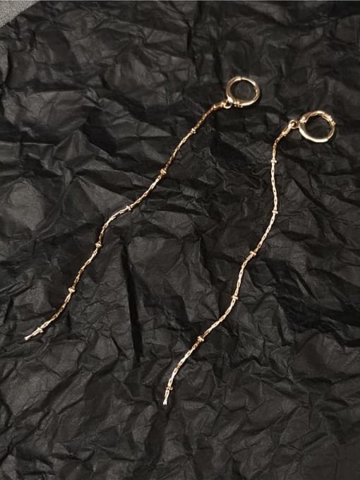 14k gold Copper Tassel Minimalist Threader Trend Korean Fashion Earring