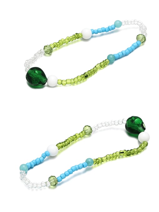 Five Color Natural Stone Multi Color Geometric Artisan Handmade Beaded Bracelet 2