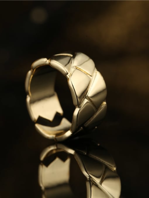 10769 Brass Smooth Geometric Vintage Band Ring