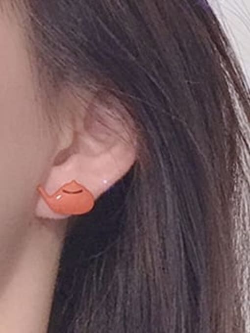 Five Color Alloy Enamel Irregular Cute Stud Earring 1