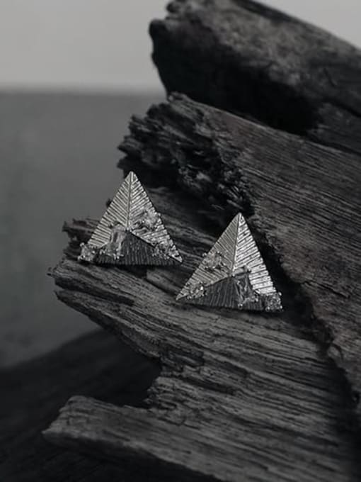 TINGS Brass Triangle Vintage Stud Earring 0