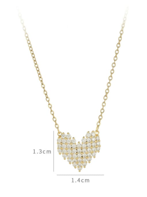 YOUH Brass Cubic Zirconia Heart Minimalist Necklace 3