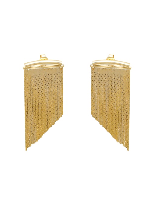 HYACINTH Brass Tassel Minimalist Drop Earring 3